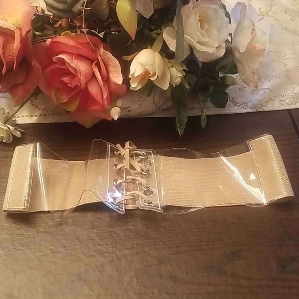 Nwot Tan Clear Belt